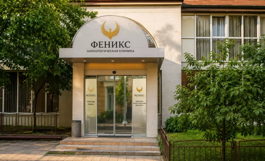 Вход в наркологическую клинику «Феникс» в Среднеколымске